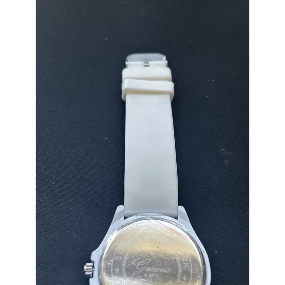 Geneva White Dial And Band Gold Tone Case Women’s Quartz Watch